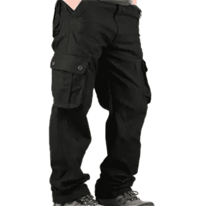 Black Multi Pocket Cargo Trouser