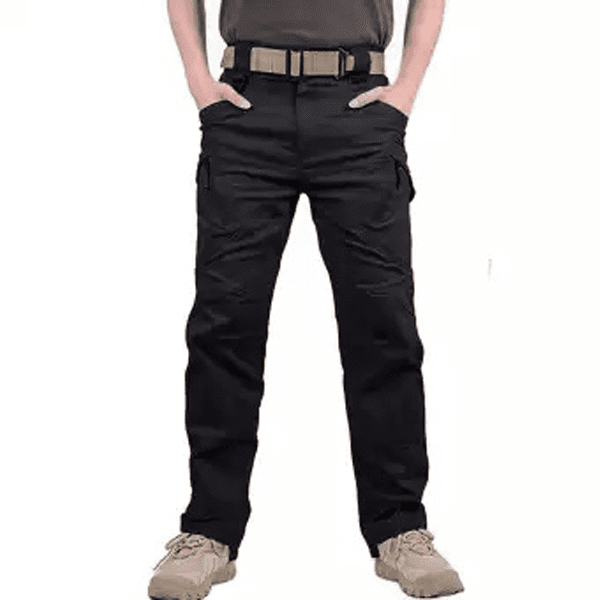 black zip pocket cargo trouser