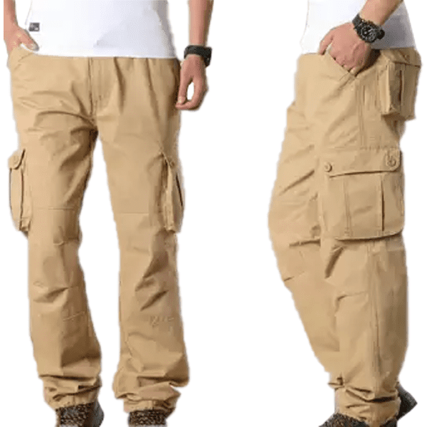khaki casual cargo trouser for men 2