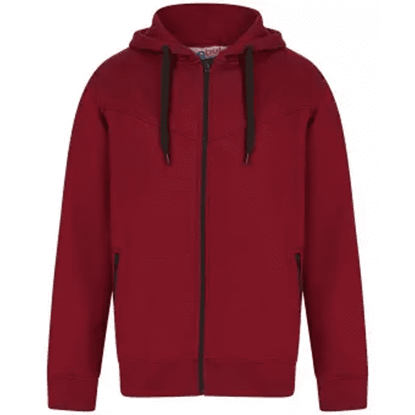maroon zipper hoodie jacket