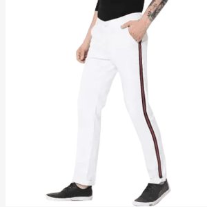 mens white striped denim jeans