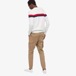 mens khaki cargo jogger trouser back