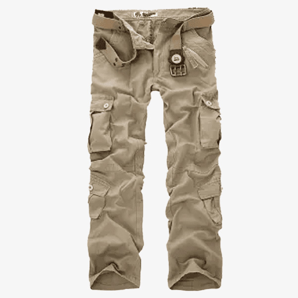 Mens Khaki Multi Pocket Cargo Trouser - Shopier
