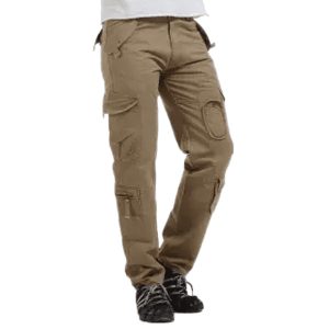 mens khaki multi pocket chino cargo trouser