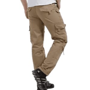 mens khaki multi pocket chino cargo trouser