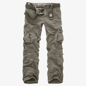 mens olive green multi pocket cargo trouser