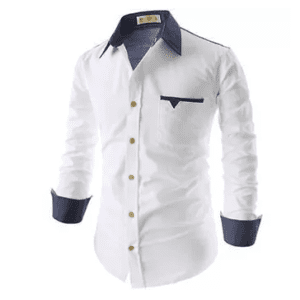 White and Blue Full Sleeve Dress Shirt
