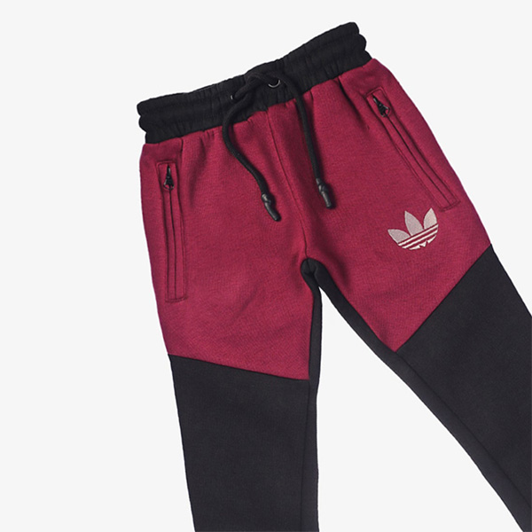 adidas maroon and black zip pocket trouser for boys 3
