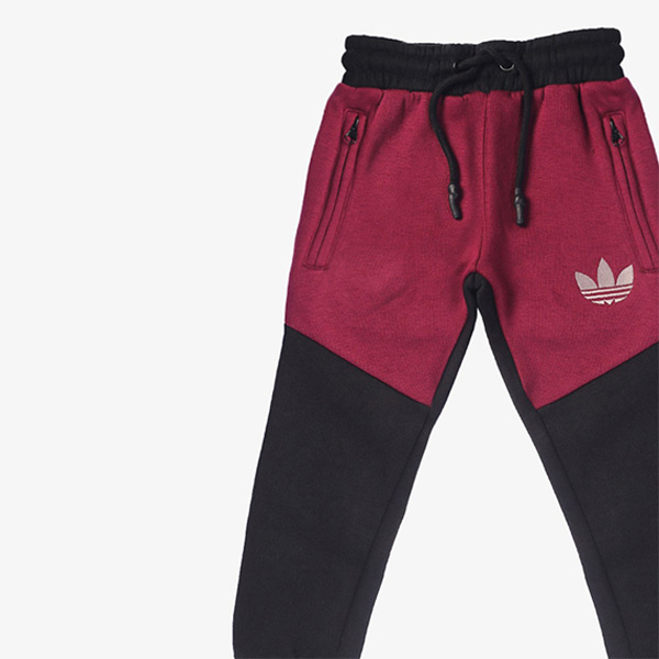 adidas maroon and black zip pocket trouser for boys 4