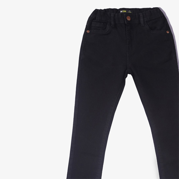 basic zip-fly black jeans for girls 3