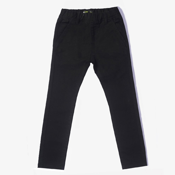 black coloured pull on pants for boys