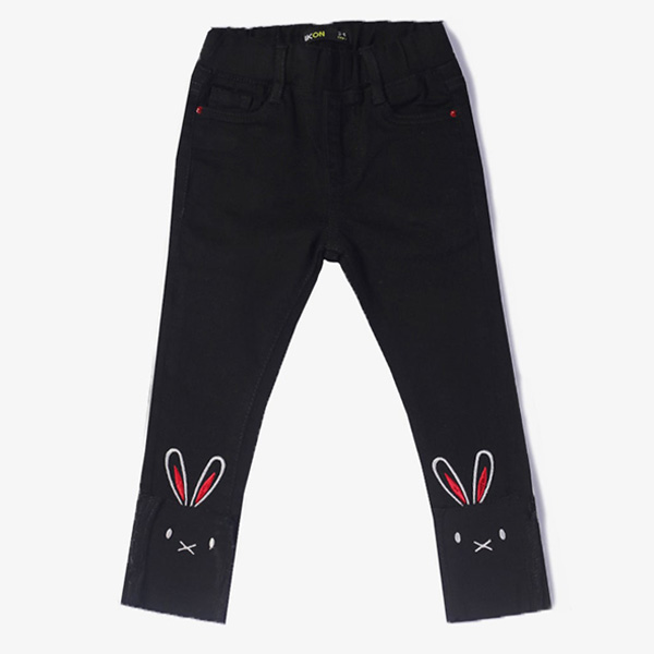 black embroidered jeans