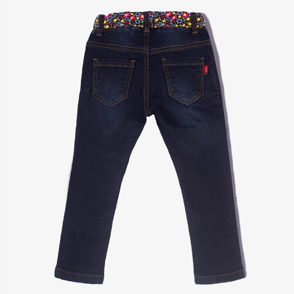 dark blue embroidered jeans for girls 2