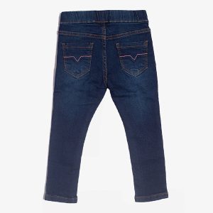 Buy Dark Blue Rose Embroidered Jeans 