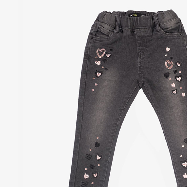 grey heart sequin jeans for girls 4