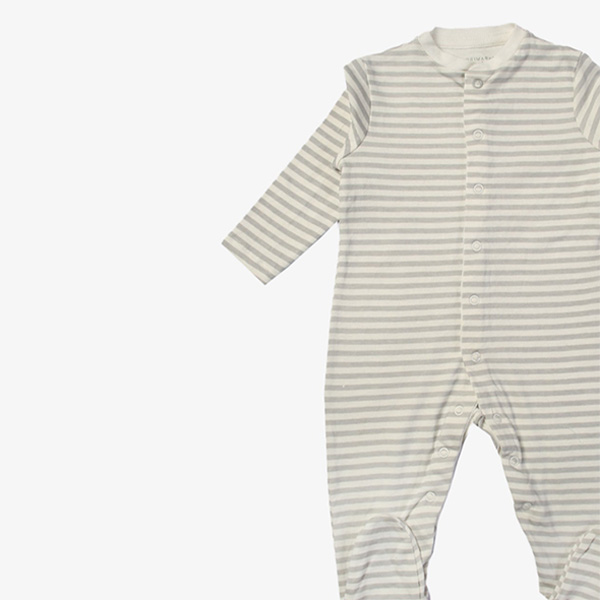 grey striped bodysuit for newborn baby 2