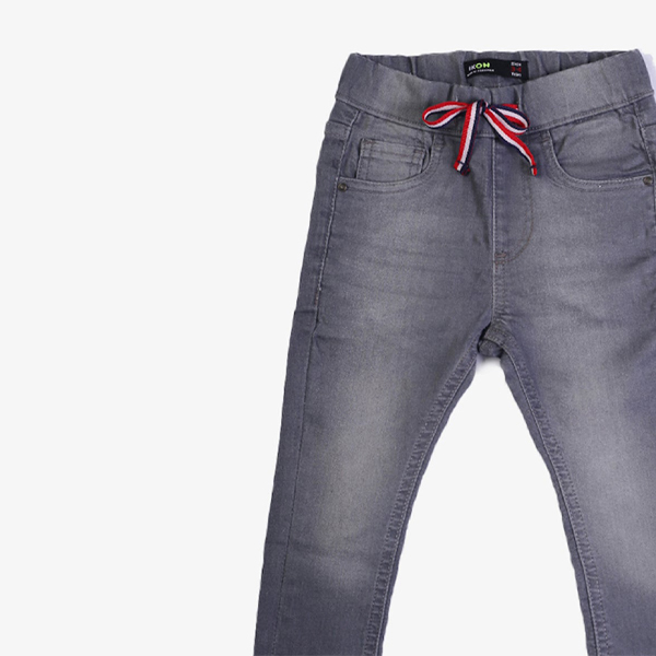 ikon grey drawstring waist jeans for boys-4-new