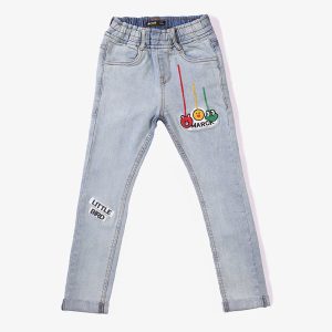 Light Blue Angry Bird Jeans For Boy