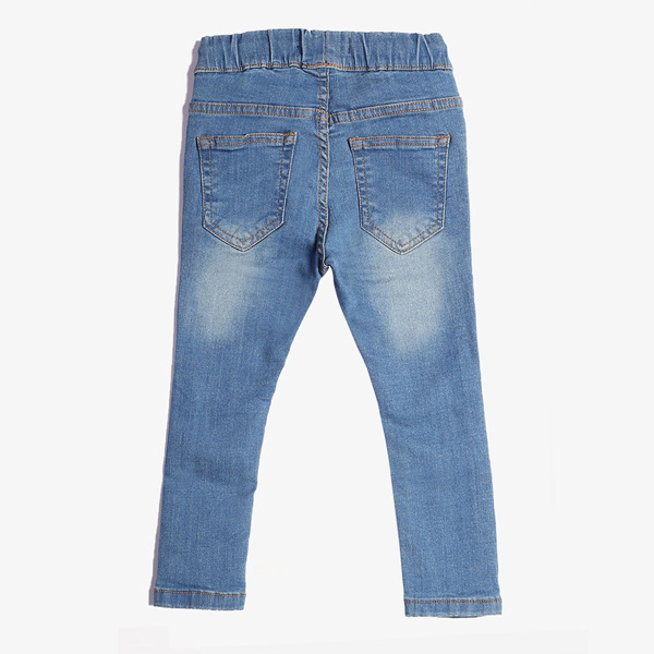 light blue drawstring waist jeans for boys-2