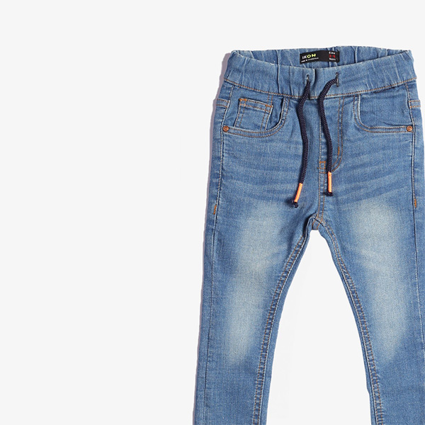 light blue drawstring waist jeans for boys-4