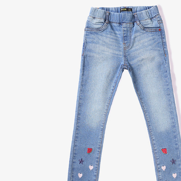 light blue bottom embroidered jeans