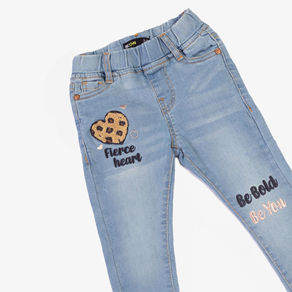 light blue embroidered jeans for girls 3