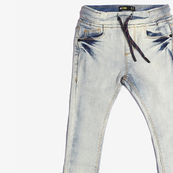 light blue rib bottom jeans for baby boys-4