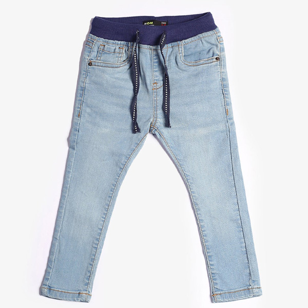 light blue rib waistband jeans for boys