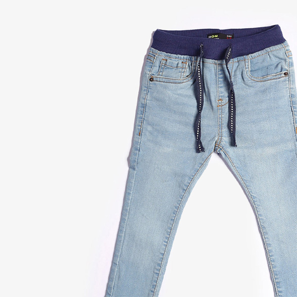 light blue rib waistband jeans for boys-4