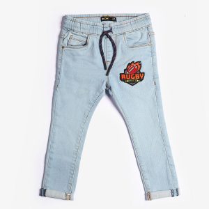 Light Blue Rugby Badge Jeans For Baby Boys