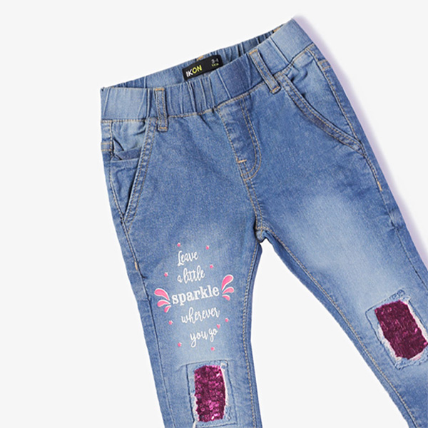 light blue sequin jeans for girls 3