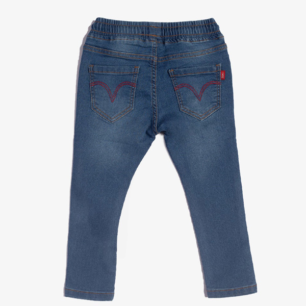 mid blue basic pull on jeans for boys-2