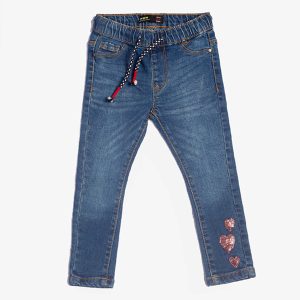 Mid Blue Hearts Jeans