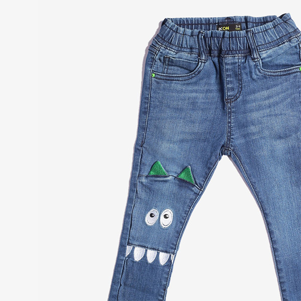 mid blue monster jeans for baby boys-4