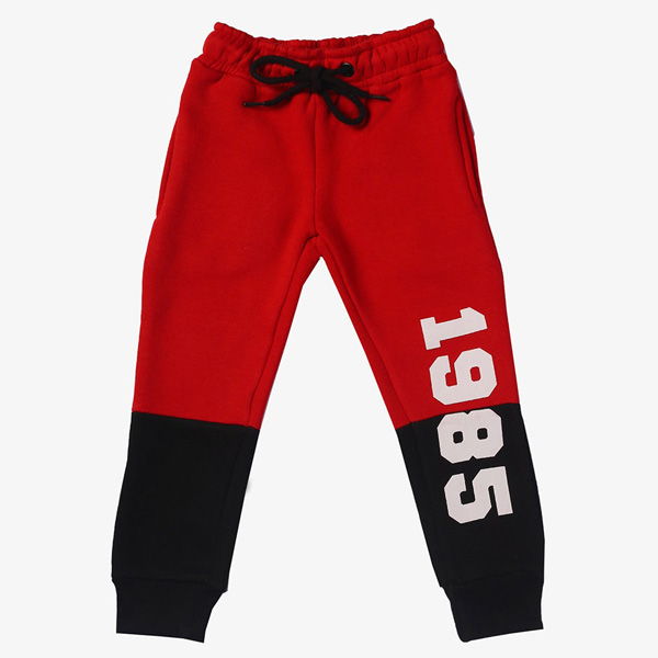 red and black panel trouser for boys