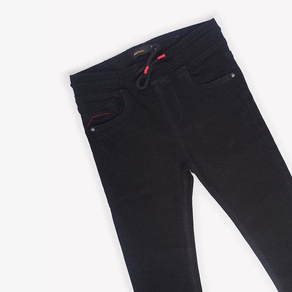 regal black drawstring waist jeans for boys-3