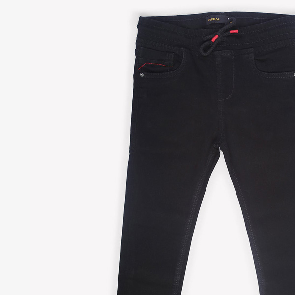 regal black drawstring waist jeans for boys-4