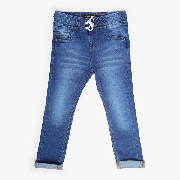 regal mid blue drawstring waist jeans for boys-2-new
