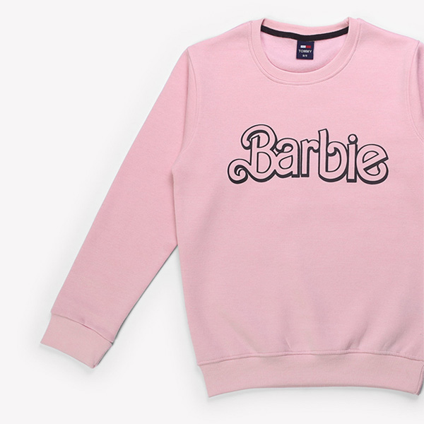 t-hilfiger pink barbie sweatshirt for girls 3