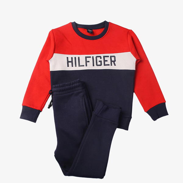 t-hilfiger red and black tracksuit for boys