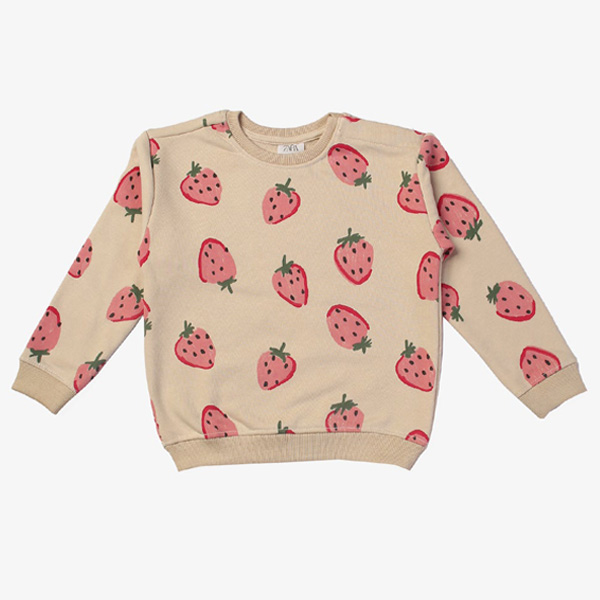 zara strawberry print sweatshirt