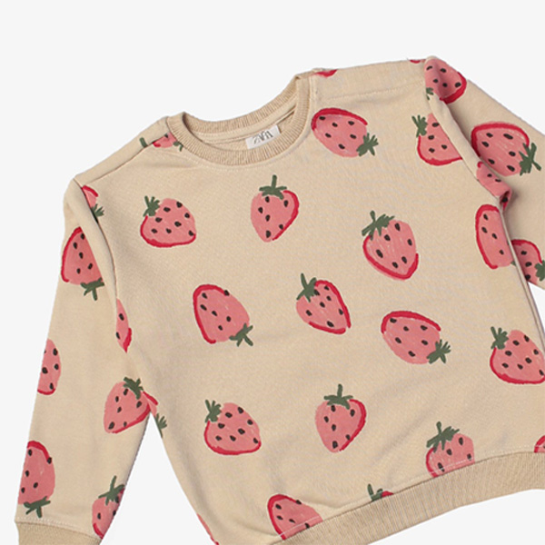 zara strawberry print sweatshirt for newborn baby 2
