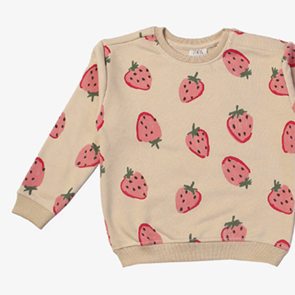zara strawberry print sweatshirt for newborn baby 3