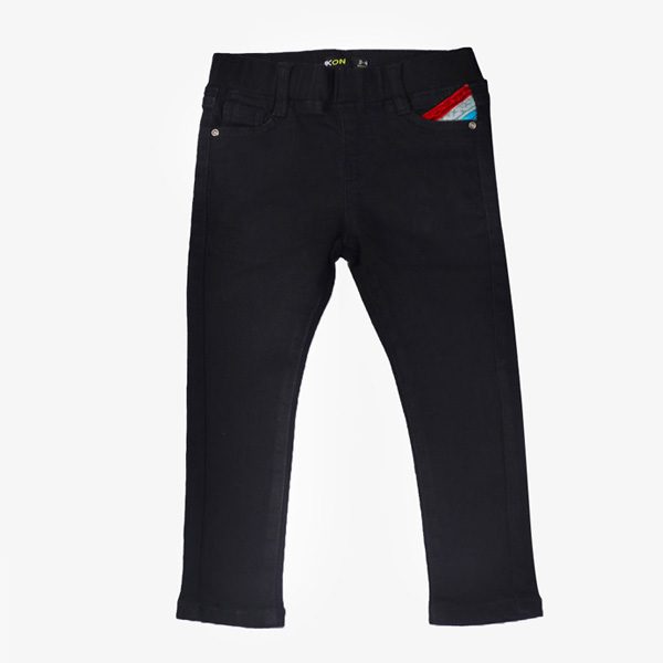 black pocket embroidered jeans