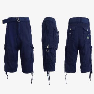 mens navy blue six pocket cargo shorts