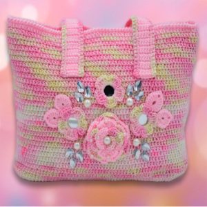 Women Pink Crochet Bag