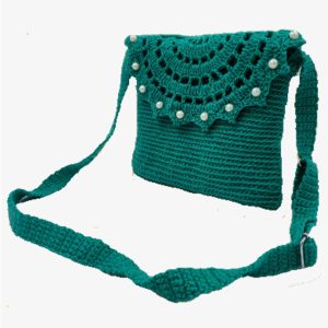 women zinc crochet crossbody bag
