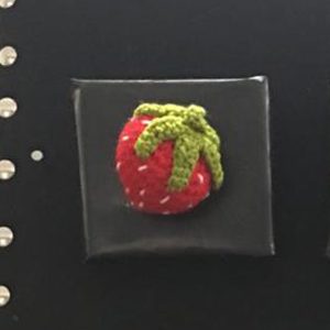 crochet strawberry wall hanging