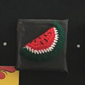 Crochet watermelon wall hanging