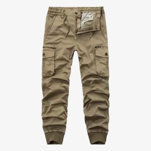 mens elastic waist khaki cargo pant